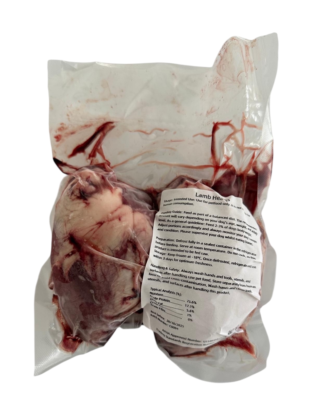 Frozen Raw Lamb Hearts