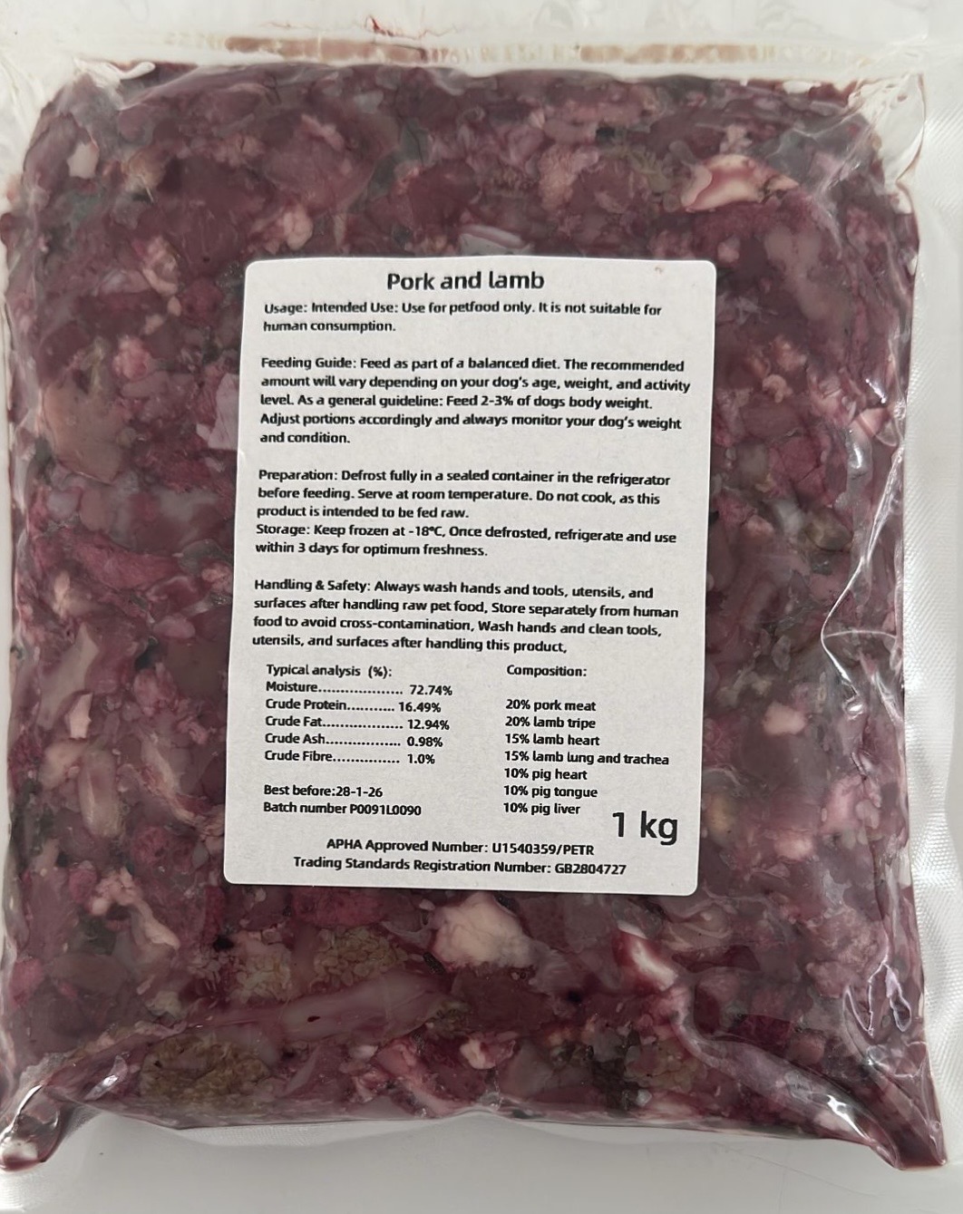 Raw Minced Pork and Lamb