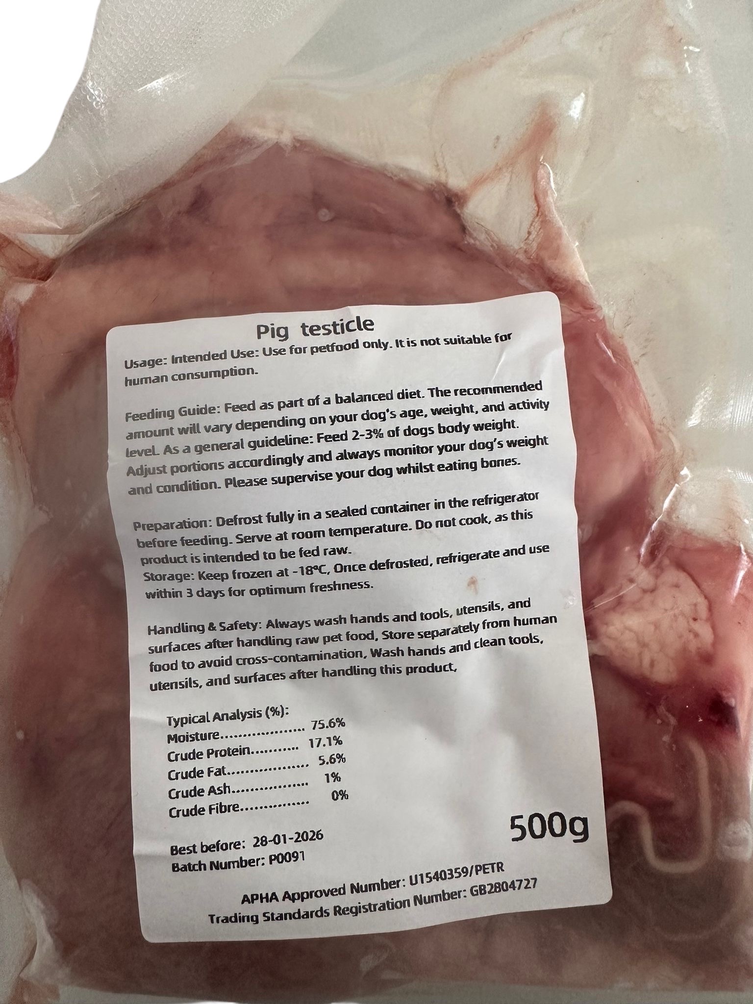 Frozen Raw Pig Testicles