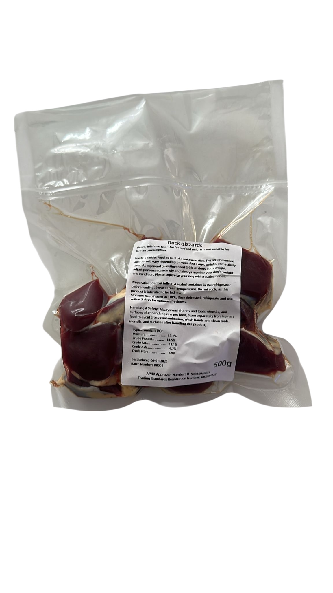 Frozen Raw Duck Gizzards