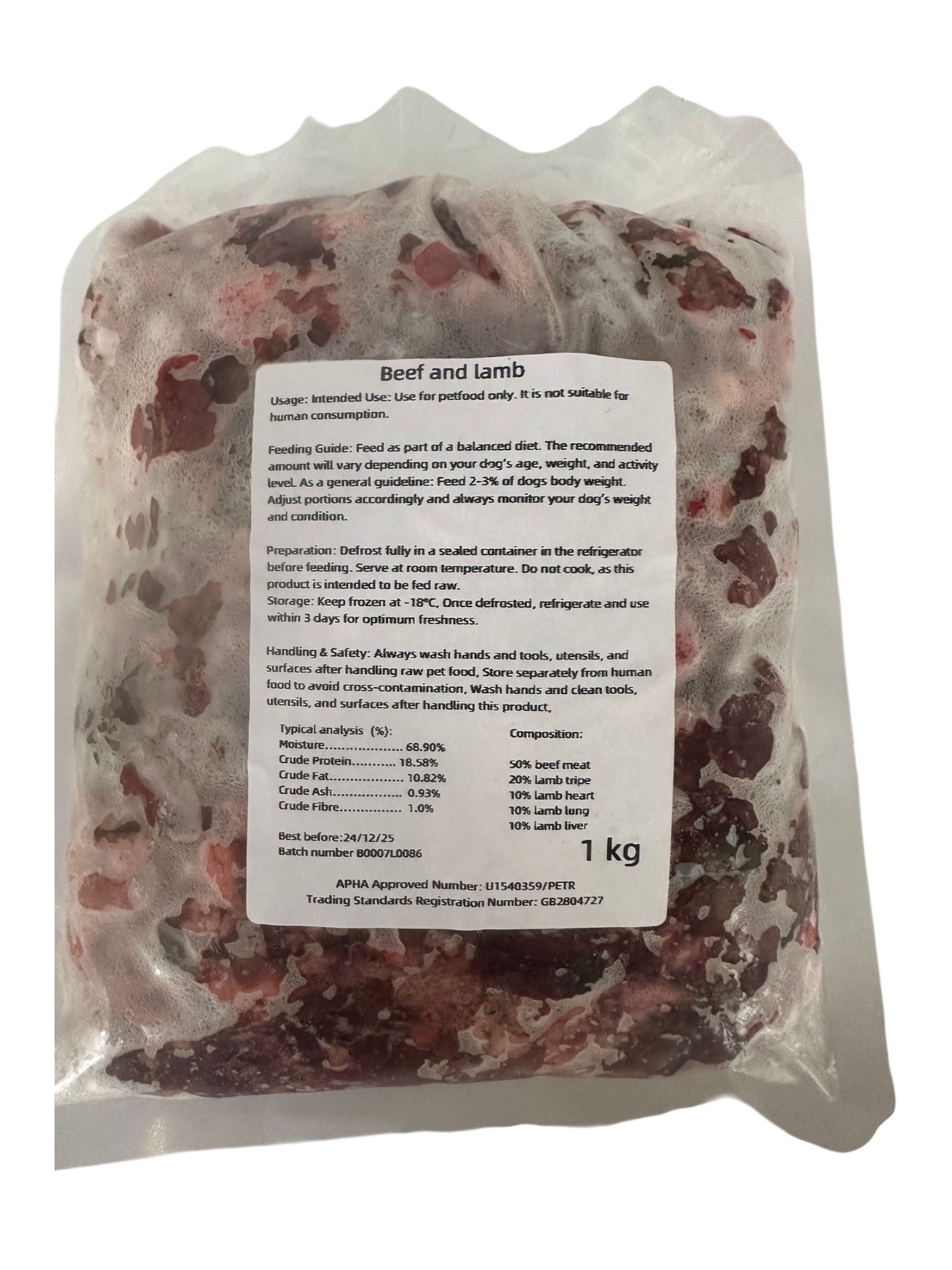 Raw Minced Beef and Lamb 1kg